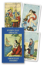 Every Day Oracle cards with colorful illustrations and a blue book titled 'Every Day Oracle'.