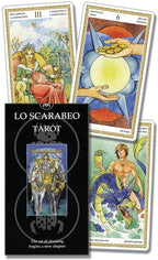 Lo Scarabeo Tarot cards with a black card featuring the brand logo.