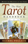 Book cover of 'The New Tarot Handbook' by Rachel Pollack with tarot card illustrations.