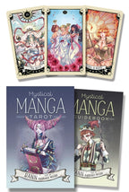 Mystical Manga Tarot cards with guidebook on a white background