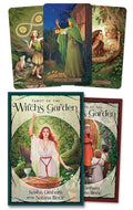 Tarot cards from 'Tarot of the Witch's Garden' with cover images featuring women and nature.