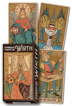 Symbolic Tarot of Wirth cards with decorative designs and text.