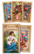 Set of Lustrous Lenormand cards with colorful illustrations and text.