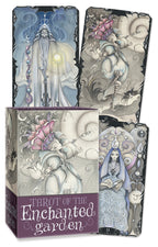 Tarot cards of the Enchanted Garden with illustrated?? and card designs.