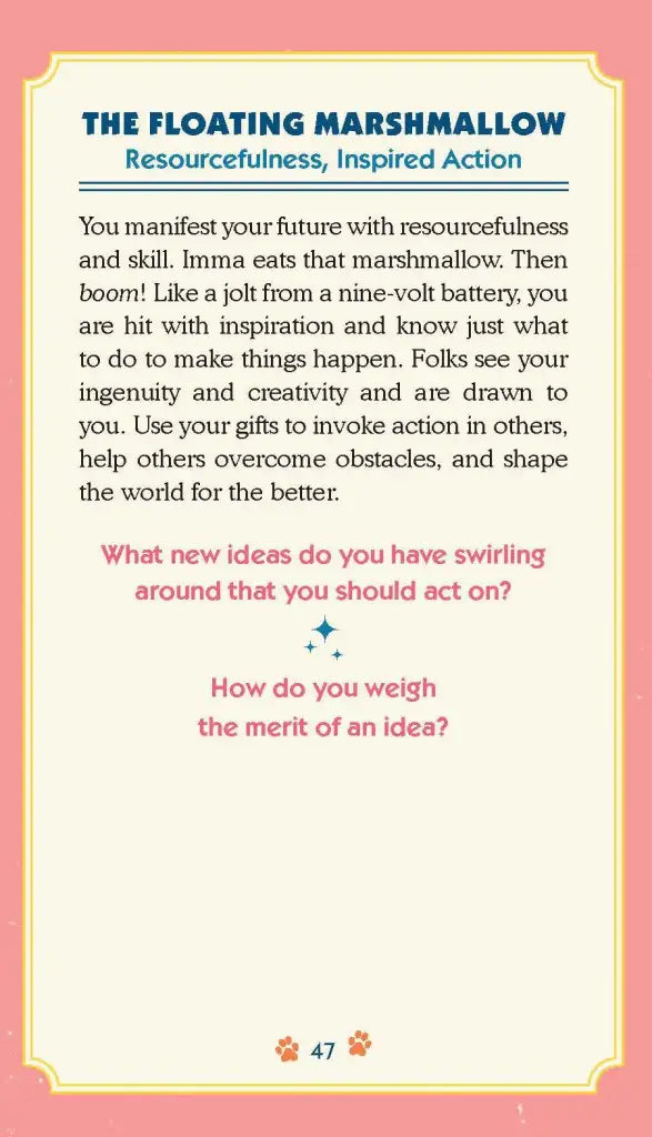 Text on a pink background with a question about resourcefulness and inspired action.