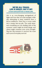 Card from a card game with text and illustrations on a blue background