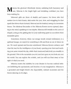 Text page with a paragraph about 'Minosa' on a white background