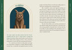 Book page with an illustration of a lynx and text about Lusifee, a mythical creature.
