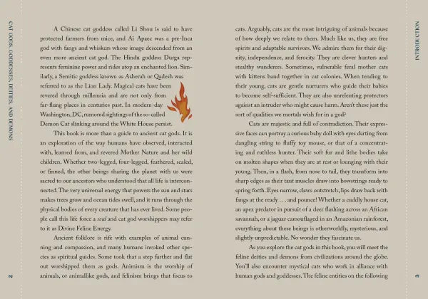 Book page with text and a cat illustration on a white background