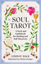 Book cover of 'Soul Tarot' with decorative elements and text.