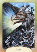 Artistic depiction of an eagle with intricate designs on a card