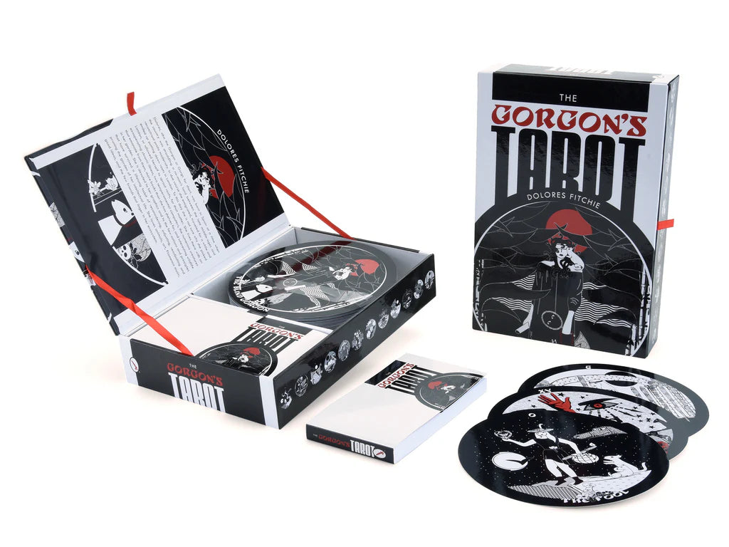 Gorgon's Tarot card set with packaging on a white background