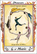 A vintage-style illustrated card or print titled 'Pleasure' with the text '.