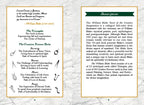 An open book spread showing printed pages with text about William Blake and the Tarot, plus small illustrated icons along the left margin. This is not a product-only studio photo and not a lifestyle scene; it functions as an informational printed page spread, so the best fit is Other rather than Product/Packaging or Instruction Diagram.