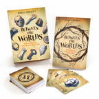 The Oracle and guide book for 'Between the Worlds' by Monica Bodirsky with cards on a white background
