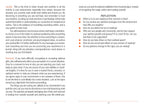 Text page from a book or manual with reflective questions on a white background
