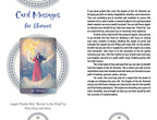 Card from a deck with an angelic figure and text about the Air Element, featuring a starry night design.