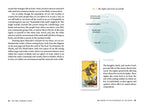Page from a book or magazine with text and a tarot card illustration on a white background