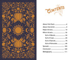 Contents page of a deck with decorative design and list of sections.