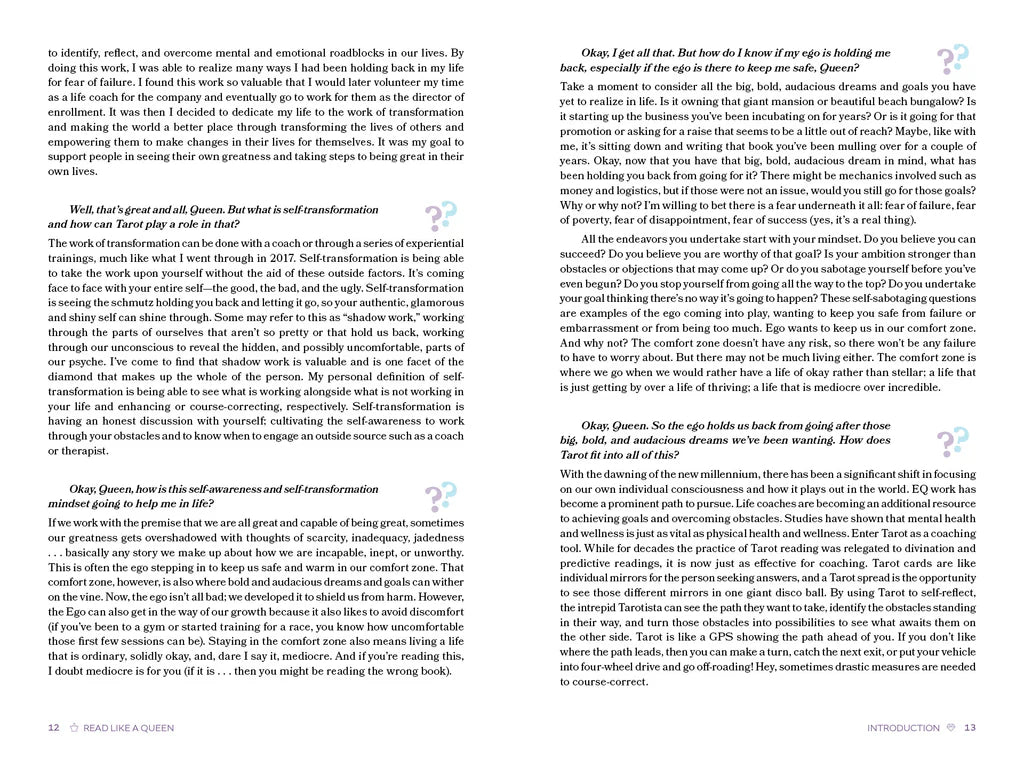 Text document with a question about self-transformation and personal growth.