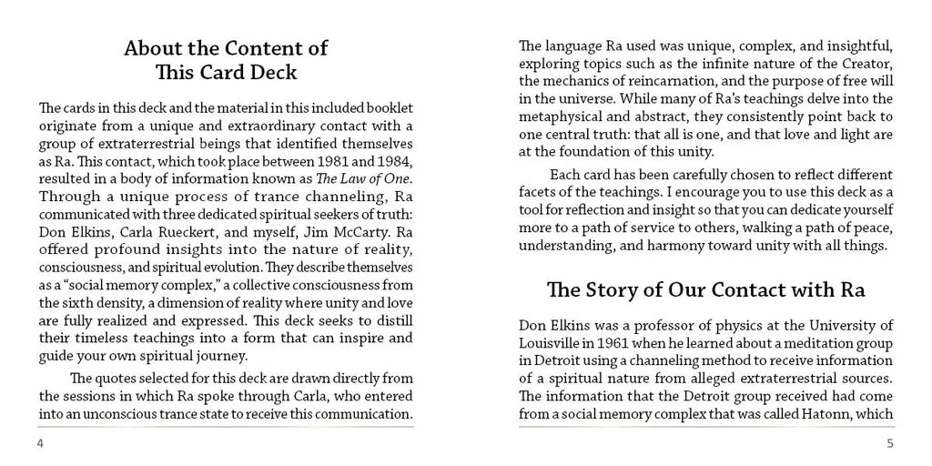 The Law of One Contemplation Deck: Inspiration and Guidance from Ra