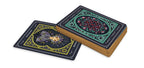 Two deck boxes with intricate designs on a white background