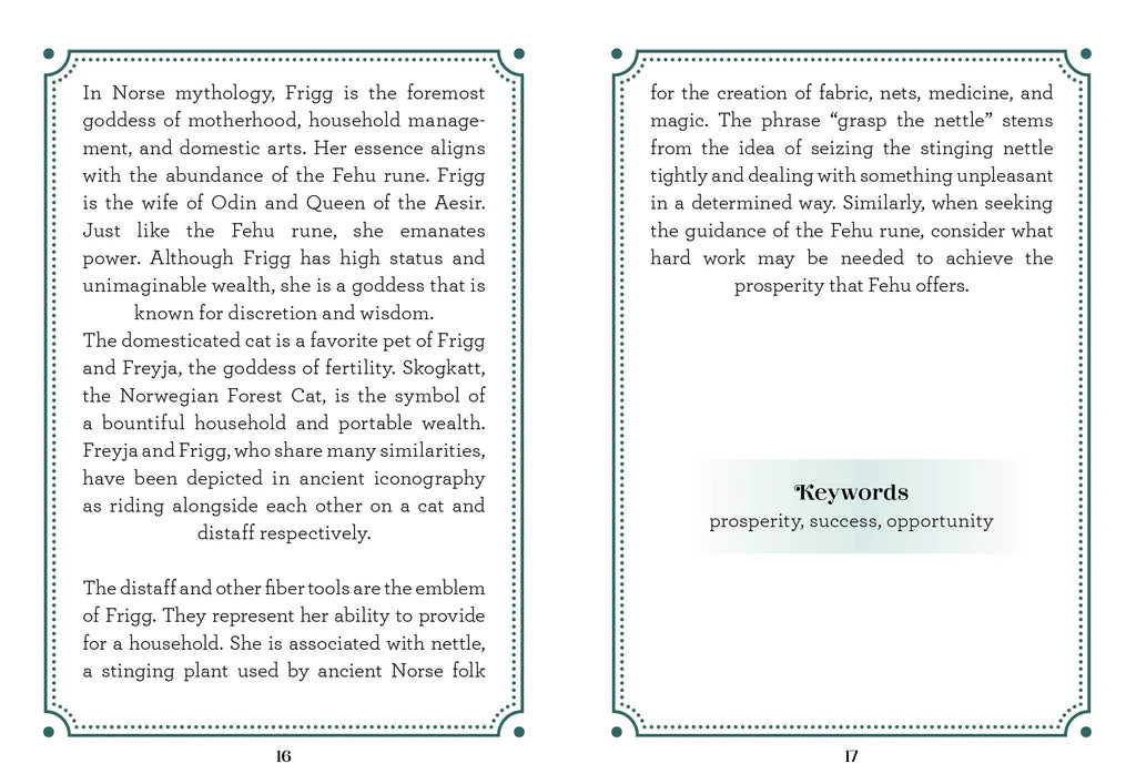 Two pages from a book with text and decorative elements on a white background