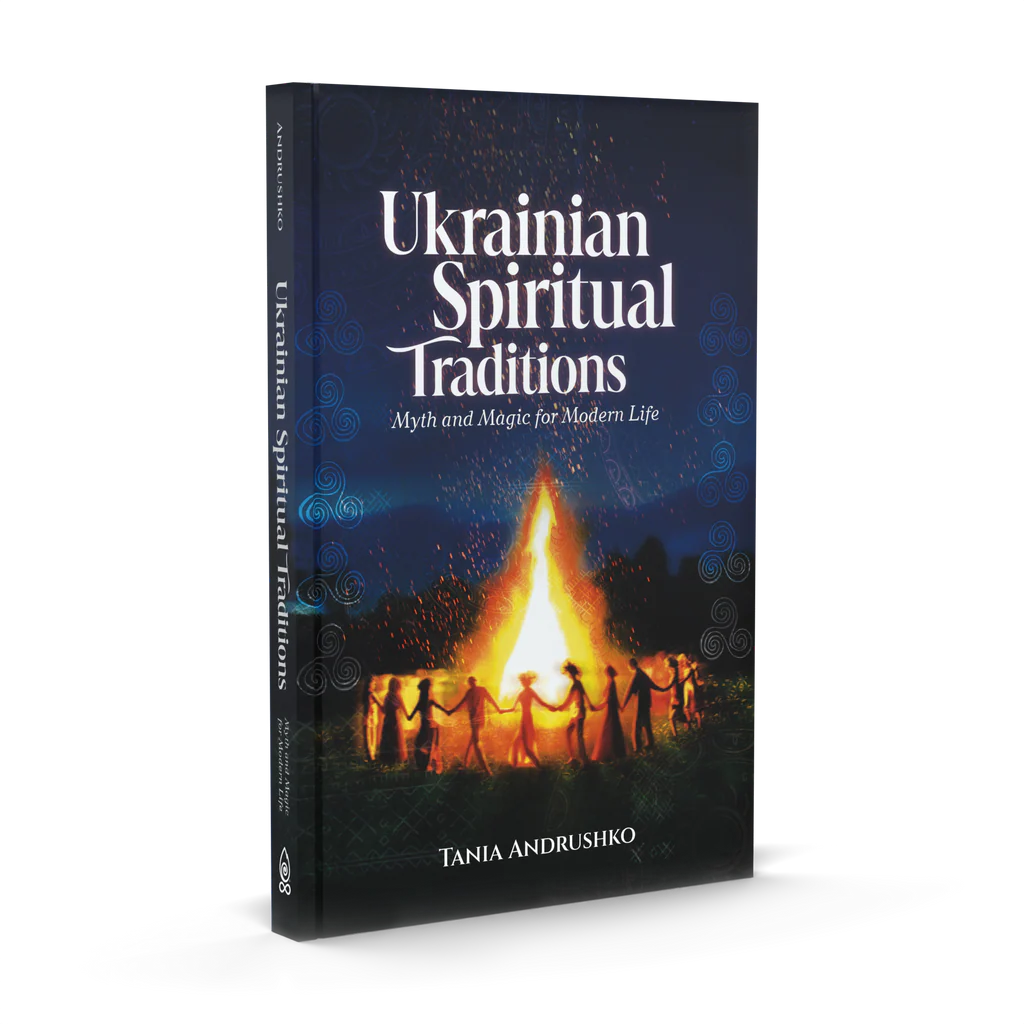 Book titled 'Ukrainian Spiritual Traditions' by Tania Andrushko on a white background