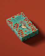 Card game box titled 'The Wisdom of Birds' with bird illustration on a red background