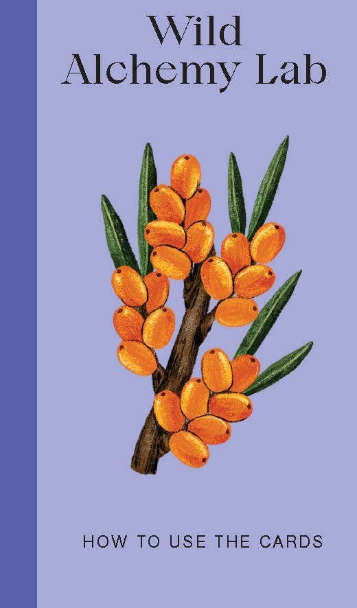 Book cover of 'Wild Alchemy Lab' with a branch of orange berries on a purple background.