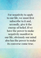 Quote about negativity and its impact on life on a gradient background