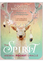 Cover of 'The Spirit Animal Pocket Oracle' with a deer illustration and colorful design.