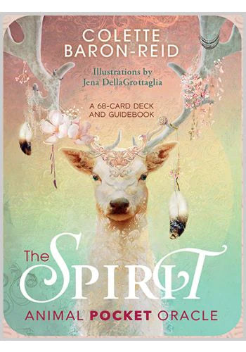 Cover of 'The Spirit Animal Pocket Oracle' with a deer illustration and colorful design.