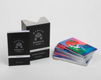 Mystic Mondays Tarot cards with two black books on a white background