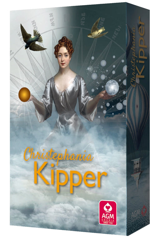 Board game box for 'Christophania Kipper' with a woman holding a crystal ball and AGM logo.