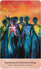 Artistic depiction of figures with glowing energy, set against a colorful background.