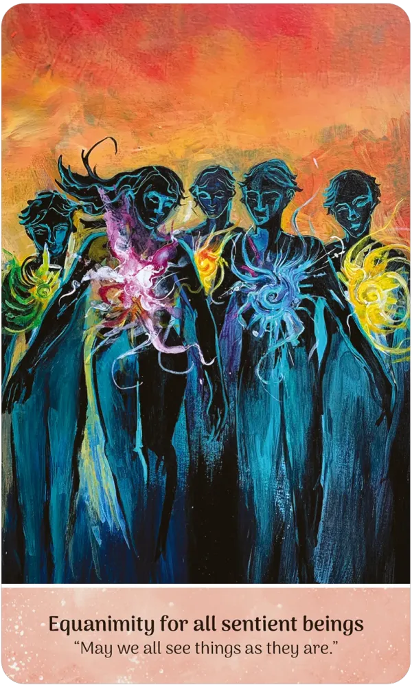 Artistic depiction of figures with glowing energy, set against a colorful background.