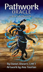 Book cover of 'Pathwork Oracle Guidebook' with a silhouette of a dancer and colorful swirling designs.