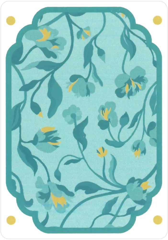 Decorative card with floral pattern on a blue background