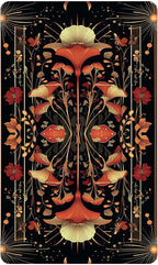 Decorative card with floral design on a black background