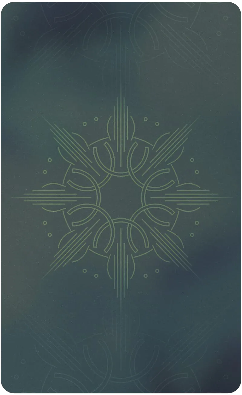Dark green mat with a central geometric design