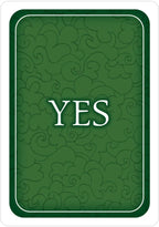 Green card with 'YES' text on a white background