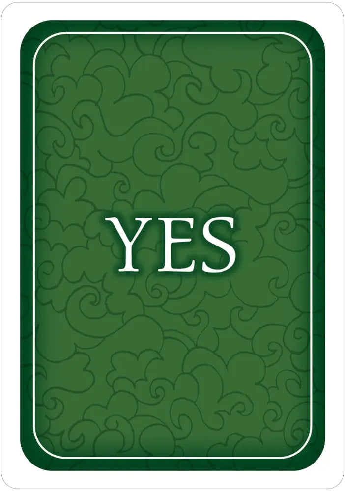 Green card with 'YES' text on a white background