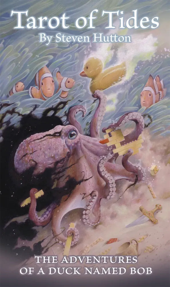 Book cover of 'Tarot of Tides' by Steven Hutton featuring an octopus and duck illustration.