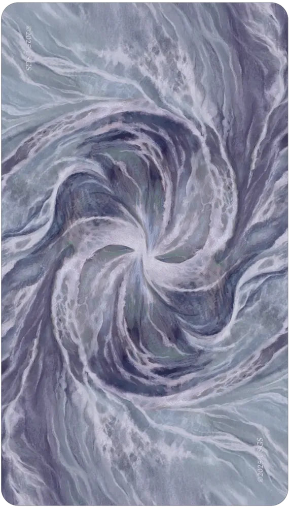 Abstract swirling pattern in blue and gray tones