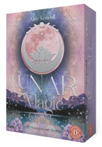 Box of Lunar Magic Oracle cards with a celestial design and 'Alice Kendall' branding.