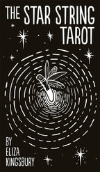 Cover of 'The Star String Tarot' with a tarot card design and Eliza Kingsbury's name.