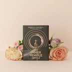 Book titled 'The Inner Temple Oracle' by Rebecca Campbell with roses on a beige background