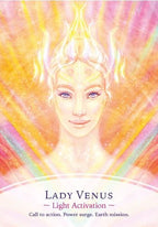 Illustration of Lady Venus with a colorful, radiant background