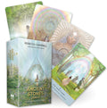 Set of Oracle cards with a box titled 'The Ancient Stones Oracle' by Rebecca Campbell on a white background.